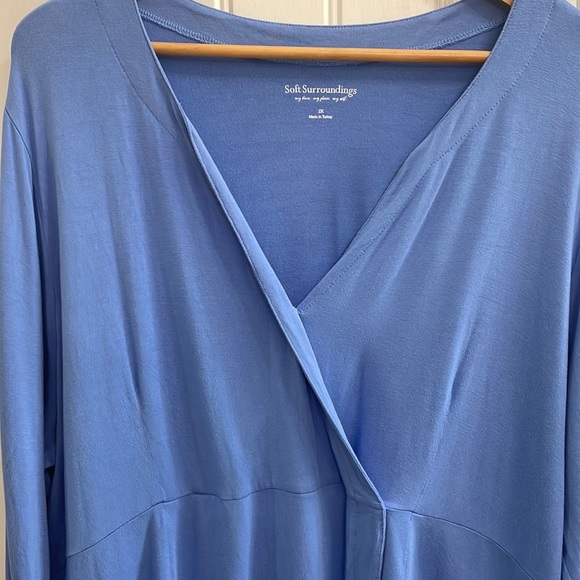 Soft Surroundings blue faux wrap shirt. 2X - Picture 2 of 6